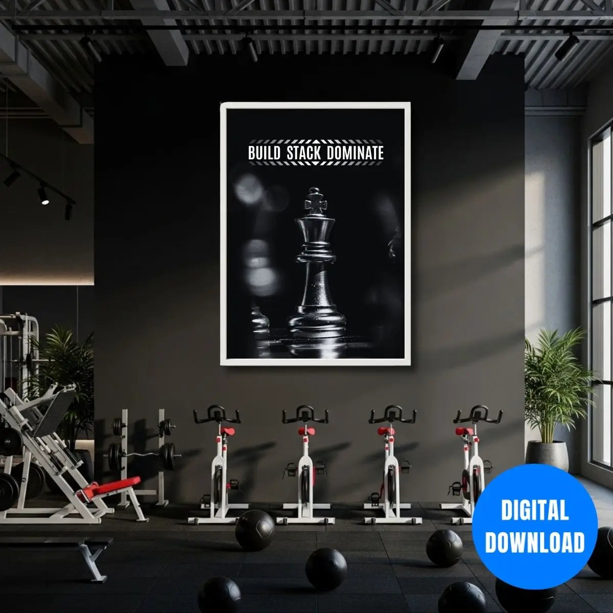 Dominate your goals motivational chess king poster success mindset wall art for office workspace or entrepreneur desk