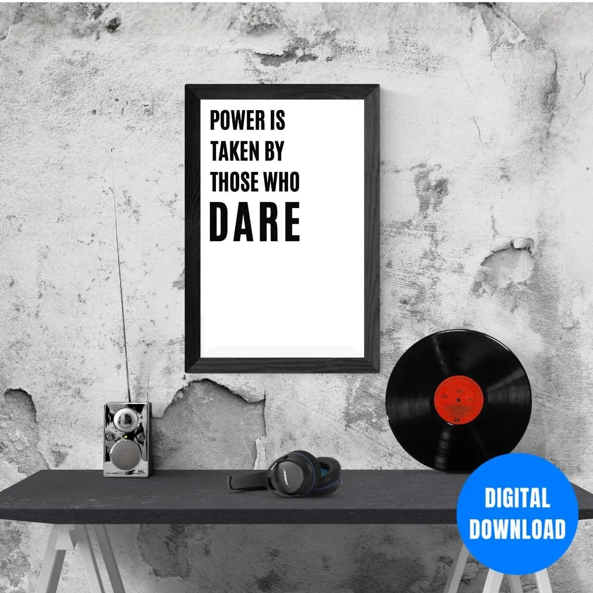 Dare to take power motivational typography poster minimalist black background white text wall art for entrepreneurs leaders and risk takers