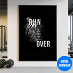 Run Them Over Tiger Motivational Poster | Black White Gym Wall Art 16x20 Printable