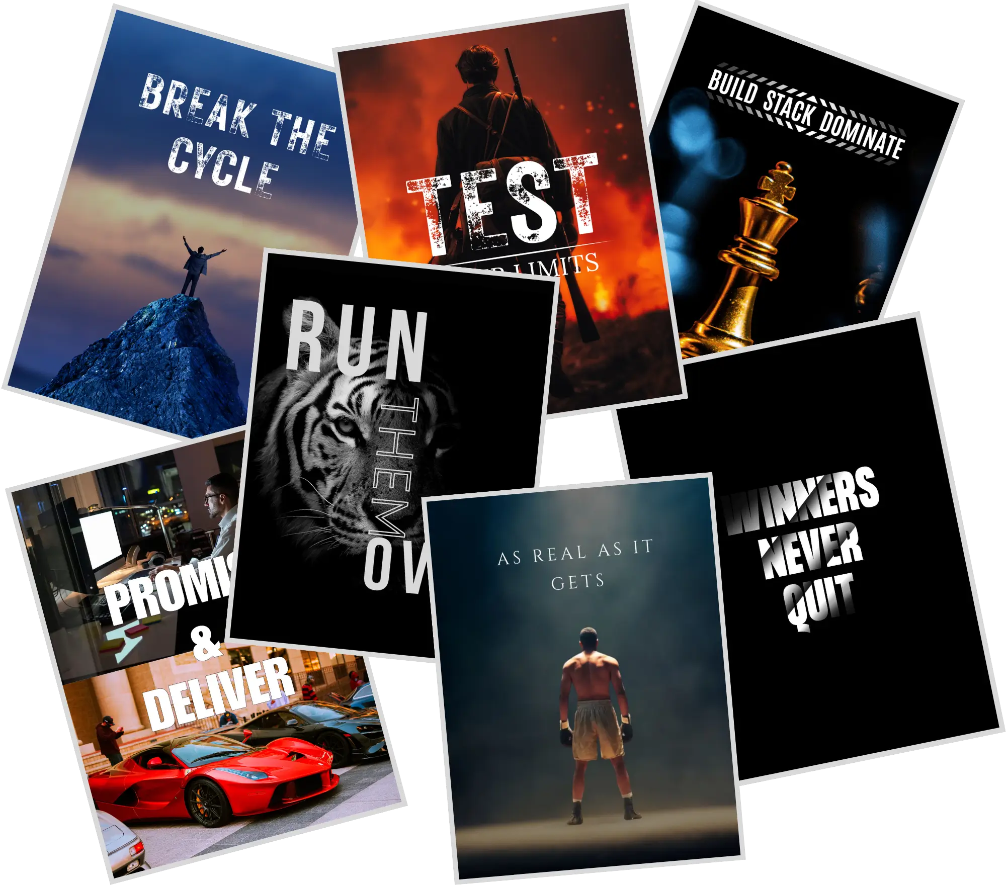 Felmora Motive motivational posters wall art collection collage - digital prints for discipline success