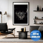 Strength Begins In The Mind typography lion artwork 8x10 frame motivational poster for entrepreneurs office