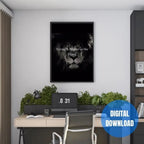 Masculine discipline wall art Strength Begins In The Mind quote 24x36 poster office man cave decor print
